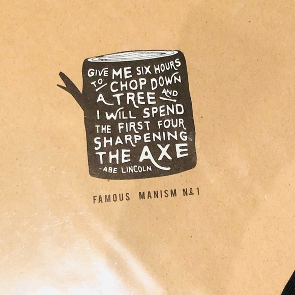 Lined Hardcover Journal Notebook MANISM Abe Lincoln Quote - Picture 8 of 9